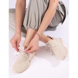 Damtextil beige Shelovet sportskor 1