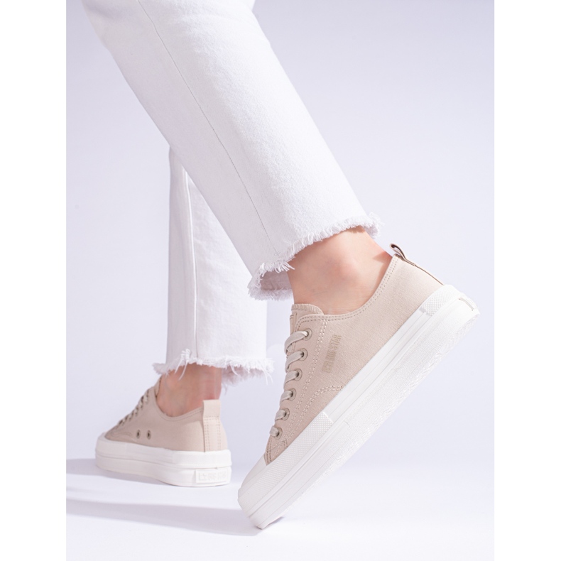 Damsneakers på plattformen beige Big Star LL274969 1