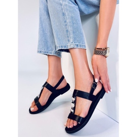 BM Cheek Black metallic damsandaler svart 2