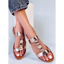 BM Damsandaler med metalliska Cheek Champagne rosa 1