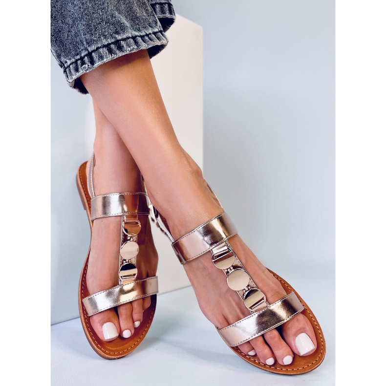 BM Damsandaler med metalliska Cheek Champagne rosa 1