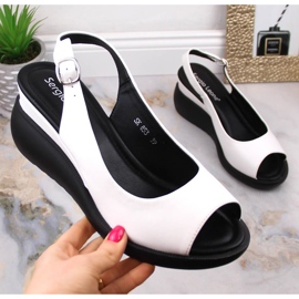 Kilsandaler för kvinnor vita Sergio Leone SK853 1