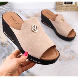 Damtofflor Vinceza 10907 i beige mocka 1
