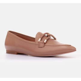 Marco Shoes Utsmyckade loafers beige 1