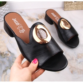 Eleganta svartklackade tofflor för kvinnor Jezzi ASA214-1 1