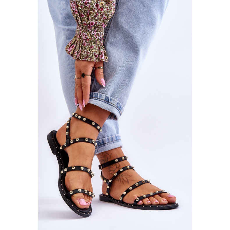 PG1 Damsandaler med dekorativa nitar Svart Dorothy 2