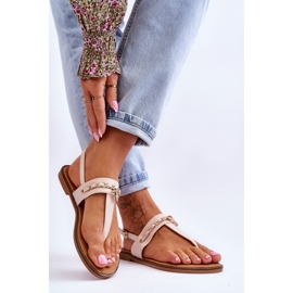 PG1 Damsandaler med kedja Beige Jessica 2