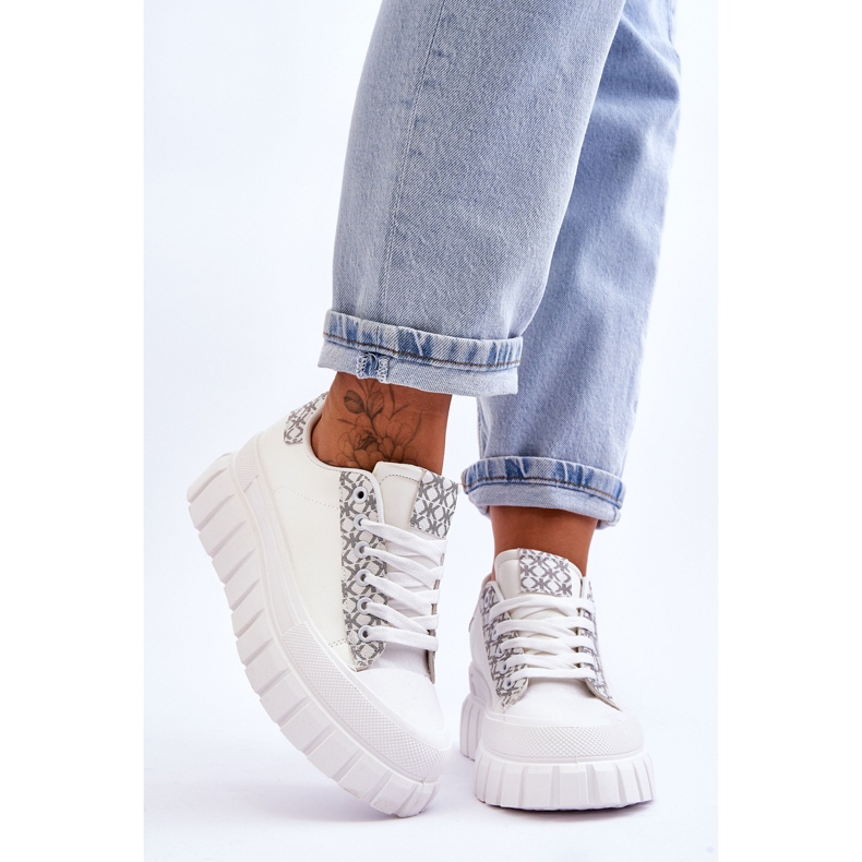 PG1 Platformsneakers i läder för kvinnor Vita Alison 1