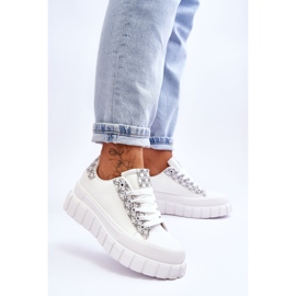 PG1 Platformsneakers i läder för kvinnor Vita Alison 2