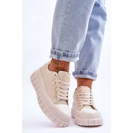 PG1 Läder Sneakers för kvinnor Beige Alison 1