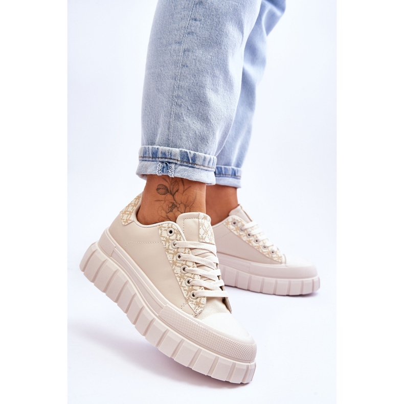 PG1 Läder Sneakers för kvinnor Beige Alison 2