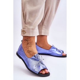 Läderballerinor för kvinnor Nicole 2660/066 Blå 2