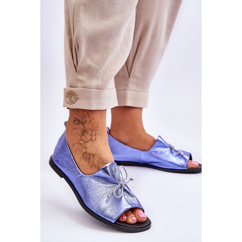 Läderballerinor för kvinnor Nicole 2660/066 Blå 2