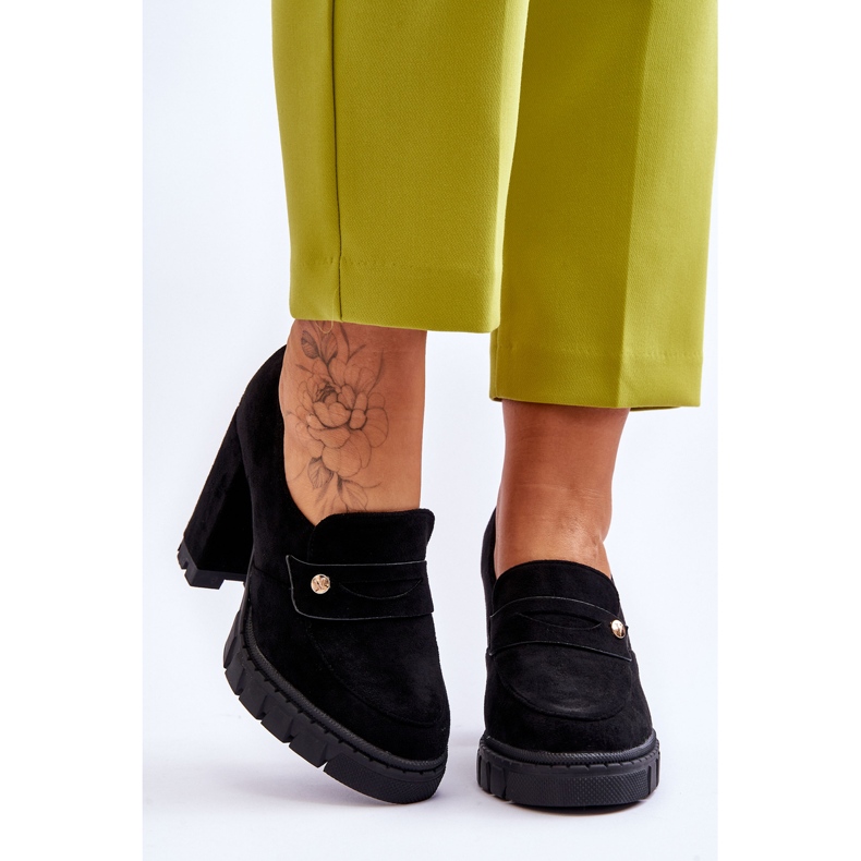 Vinceza Elegant mocka skor med hög klack Svart Mintore 1