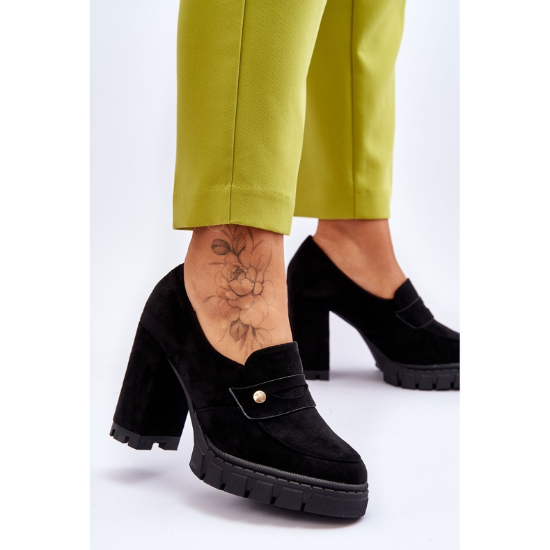 Vinceza Elegant mocka skor med hög klack Svart Mintore 2