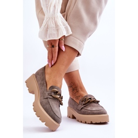 Loafers i mocka dam S.Barski HX52-222 Grå 2