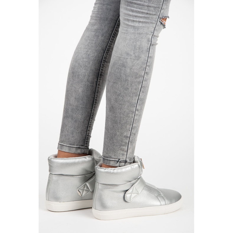 Höga sneakers med kardborreband grå 1