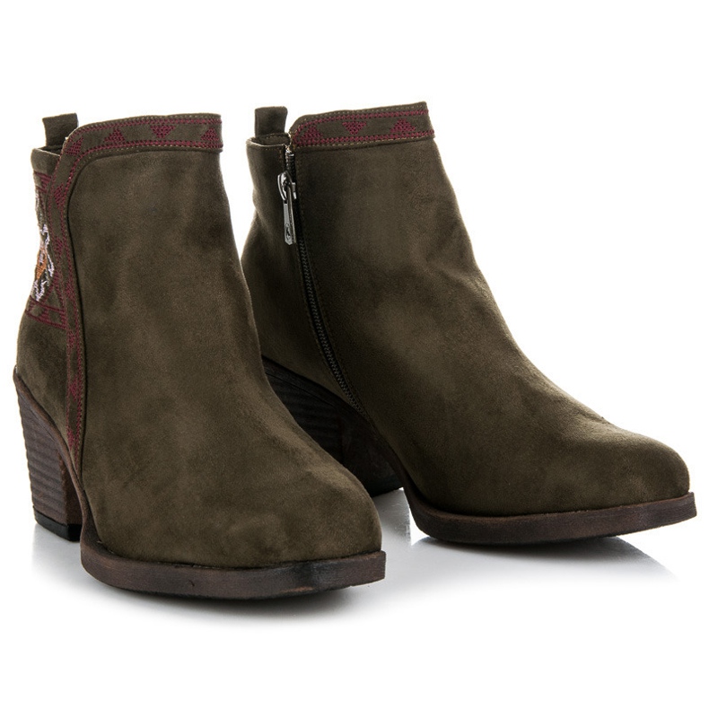 Kylie Stövlar med etniskt mönster grön 2