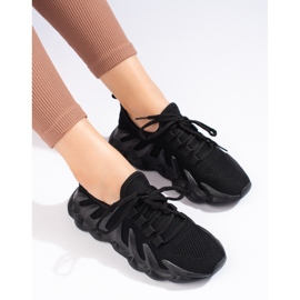 Sneakers i svart tyg från Shelovet för kvinnor 1