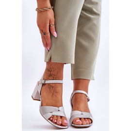 Sergio Leone SK898 Grå sandaler med låg klack 1