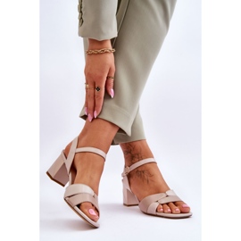 Sergio Leone SK898 Sandaler med låg klack Beige 2