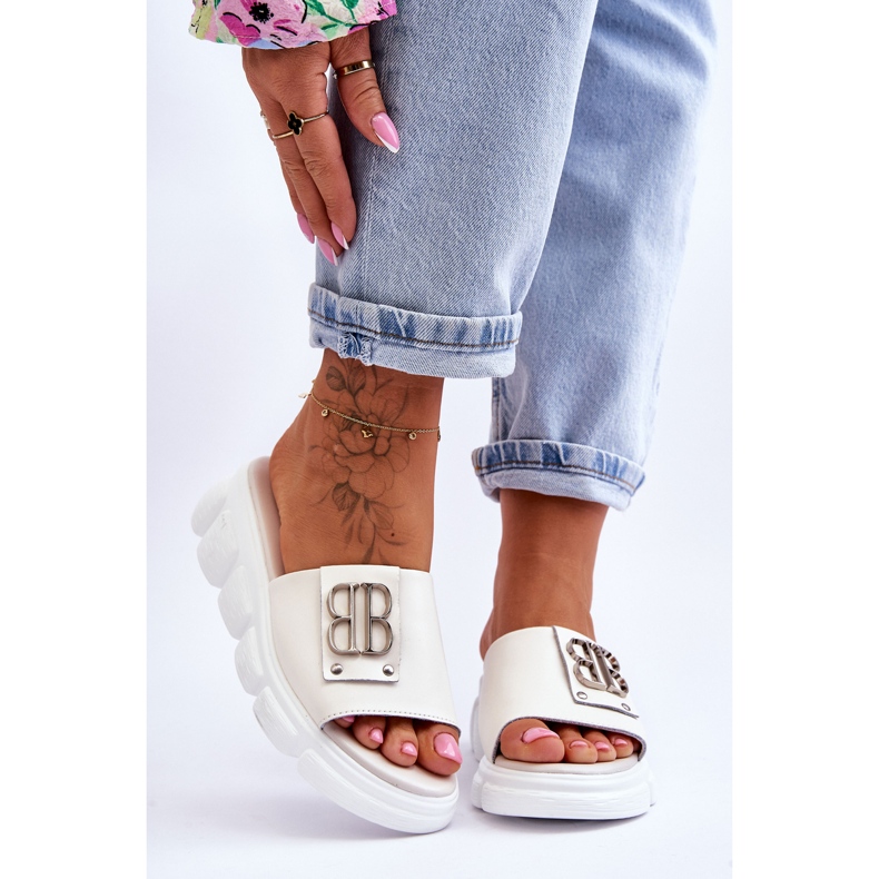 Vinceza Platformtofflor för kvinnor med beige Monroe-dekoration 1