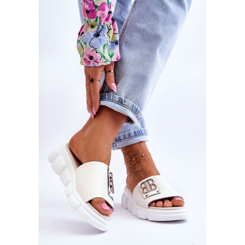 Vinceza Platformtofflor för kvinnor med beige Monroe-dekoration 2