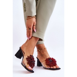 Fashionabla genomskinliga högklackade tofflor S.Barski KV-AP658-1 Svart 2