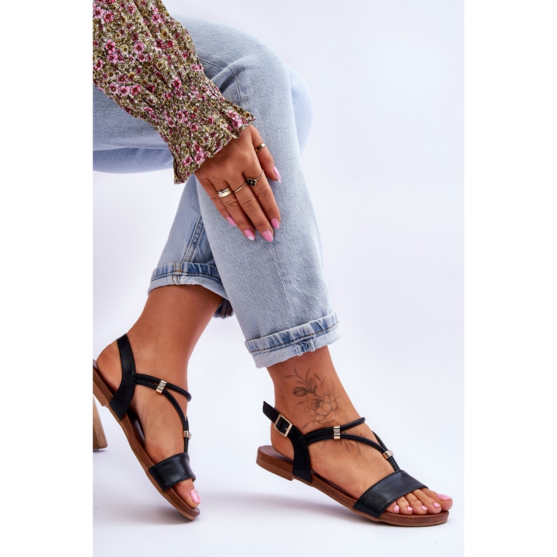 Platta sandaler för kvinnor S.Barski KV-541-120 Svart 2