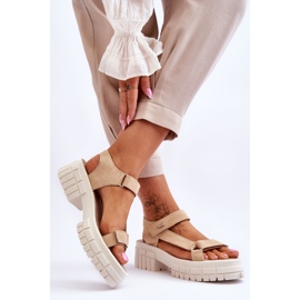 Big Star Mockasandaler för kvinnor LL276036 Beige 2