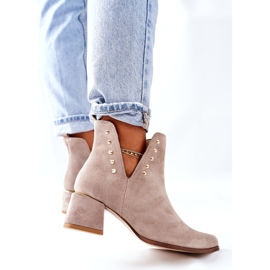 Lewski Shoes Mockaskor för kvinnor med utskärningar Lewski Cappuccino 3074 / B beige 4