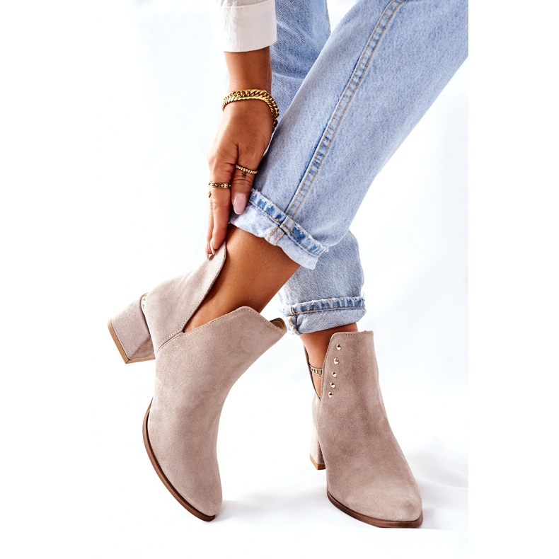 Lewski Shoes Mockaskor för kvinnor med utskärningar Lewski Cappuccino 3074 / B beige 2