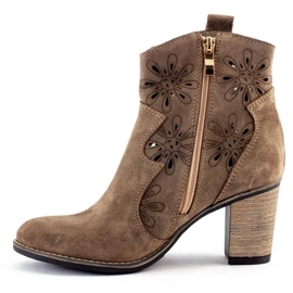 Olivier Openwork högklackat Lena mörkbeige 1