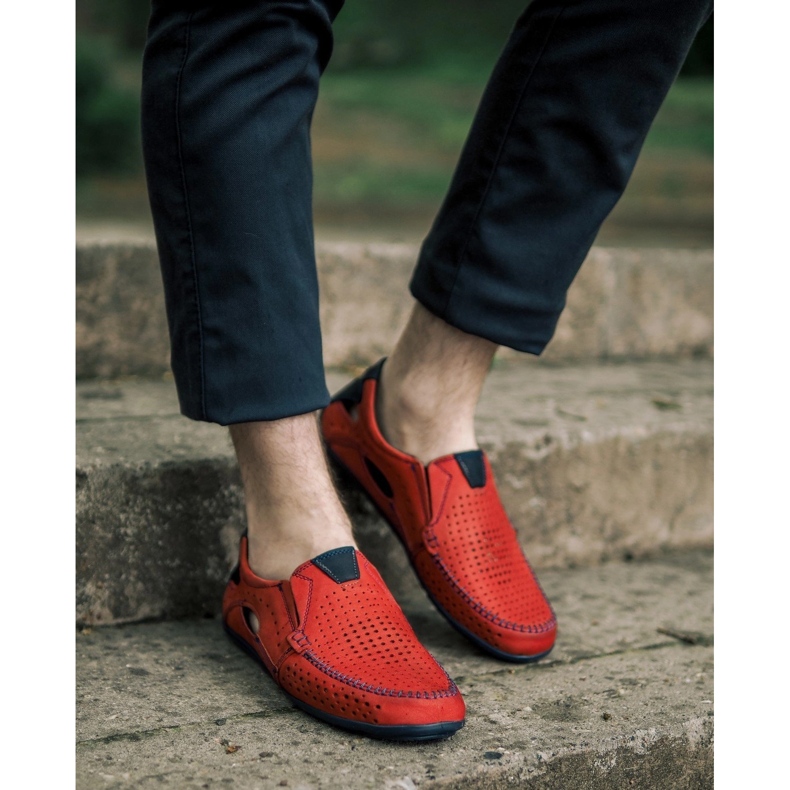 Mario Pala Herrskor mockasiner 901 sommarröd 1