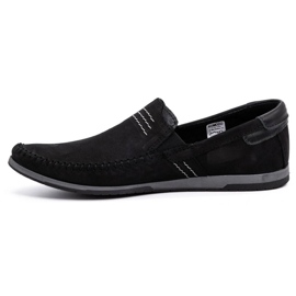 KOMODO Läder loafers för män 876 svart mocka 1