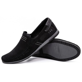 KOMODO Läder loafers för män 876 svart mocka 3