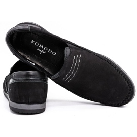 KOMODO Läder loafers för män 876 svart mocka 4