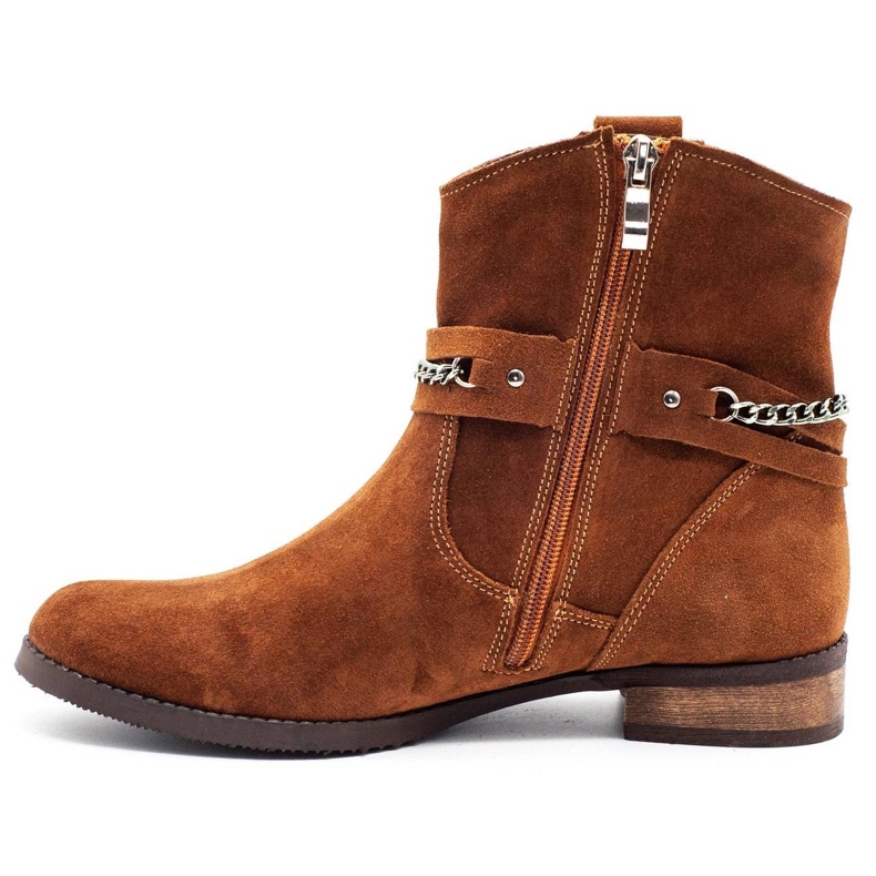 Olivier Damstövlar isolerade med en kedja Luna röd orange 1