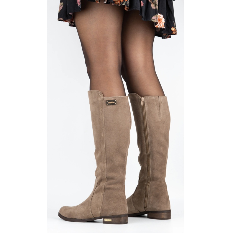 Olivier Trendiga stövlar Klara beige 2