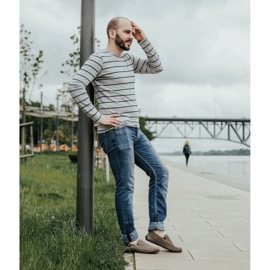 Polbut Män läder loafers 2105P klar röd 1