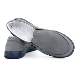 Olivier Grå loafers i läder för män 943MA 4