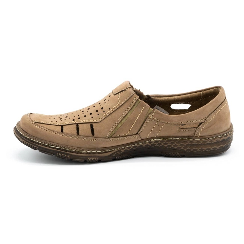 Olivier Läder loafers herr för sommaren 492MA beige 1
