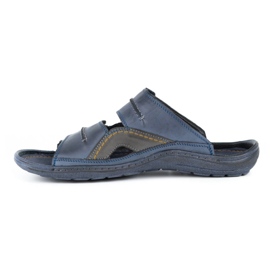 Olivier Skinntofflor herr 335GT marinblå 1