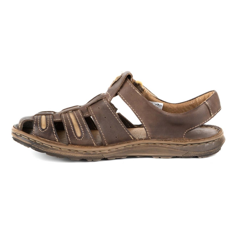 Olivier Lädersandaler för män för sommaren 230MA mörkbrun 1