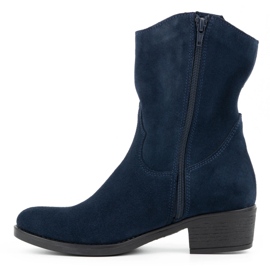 Olivier Kvinnors genombrutna höga klackar Angela marinblå stövlar 1