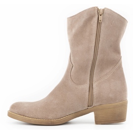 Olivier Kvinnors genombrutna höga klackar Angela beige stövlar 1