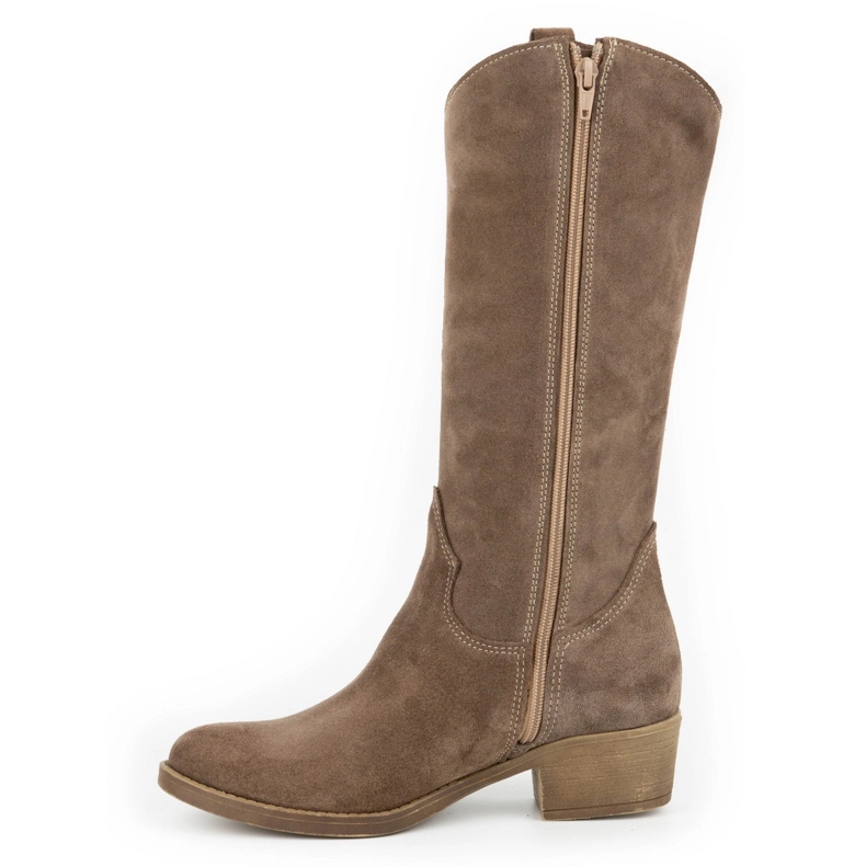 Olivier Genombrutna stövlar i läder, Carla brun 1