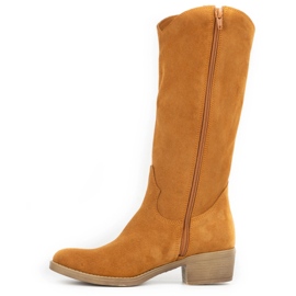 Olivier Julia röda läderstövlar för kvinnor orange 1