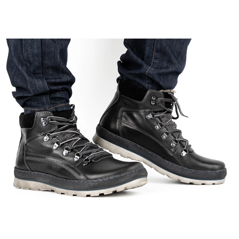 Olivier Isolerade läderskor för män 378MA svart 1