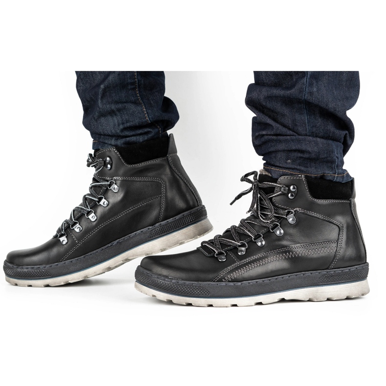 Olivier Isolerade läderskor för män 378MA svart 2